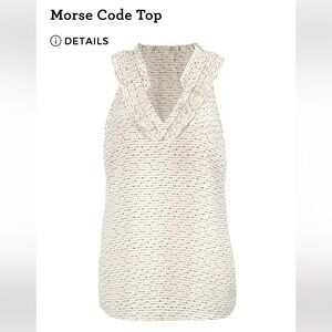 Cabi Cream & Black Sleeveless Top